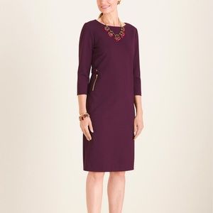 🎉 3/28 Host Pick! 🎉 Chicos Deep Plum Ponte Dress - Chicos Size 1 (M/8) - NWT